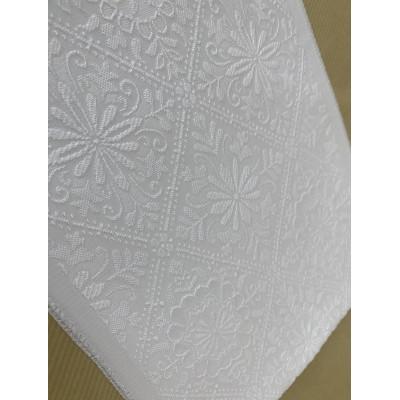 ふるさと納税 与謝野町 ワタマサ　三重織 正絹白半衿(華紋入菱格子)シルク100%日本製和装小物　丹後ちりめん織元より