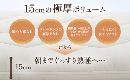 6層 敷布団 琵琶 シングルロング 近江布団 極厚 15cm 高反発 布団 寝具 厚い 抗菌 防臭 防ダニ 日用品 快適 睡眠 快眠 滋賀県 米原市
