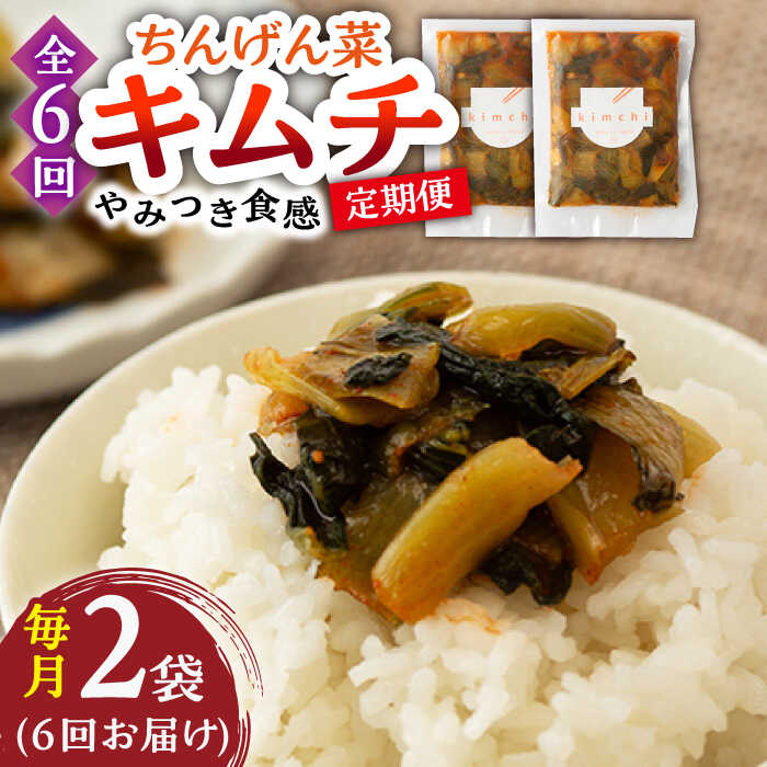 【ふるさと納税】【6回定期便】ちんげん菜キムチ 2袋セット /おかわりのうえん[UDD007] キムチ チンゲン菜 漬物 つけもの 野菜 定期便