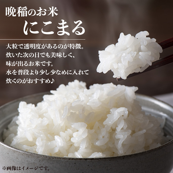 ＜令和6年産 西予市宇和町米 にこまる 約10kg（5kg×2袋）＞ お米 コメ 白米 ご飯 晩稲 大粒 特産品 三好フク 愛媛県 西予市