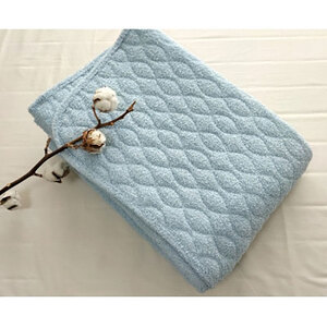 ＜シングル＞さらさらコットンロングパイル敷パッド 100×205cm　ブルー PF-1S-BL