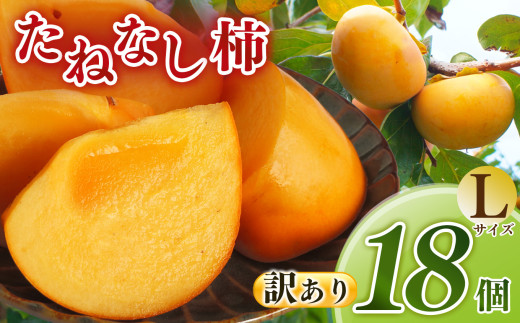 【訳あり】たねなし あわせ柿 Lサイズ 18個入 | フルーツ くだもの 果物 柿 かき カキ スイーツ おやつ お菓子 手土産 お土産  産地任せ 旬の柿 産地直送 国産 ご家庭用 ご自宅用 敬老の日 ギフト プレゼント 種なし  タネなし 自宅用 おすすめ ＪＡならけん牧野農産物直売所 奈良県 五條市