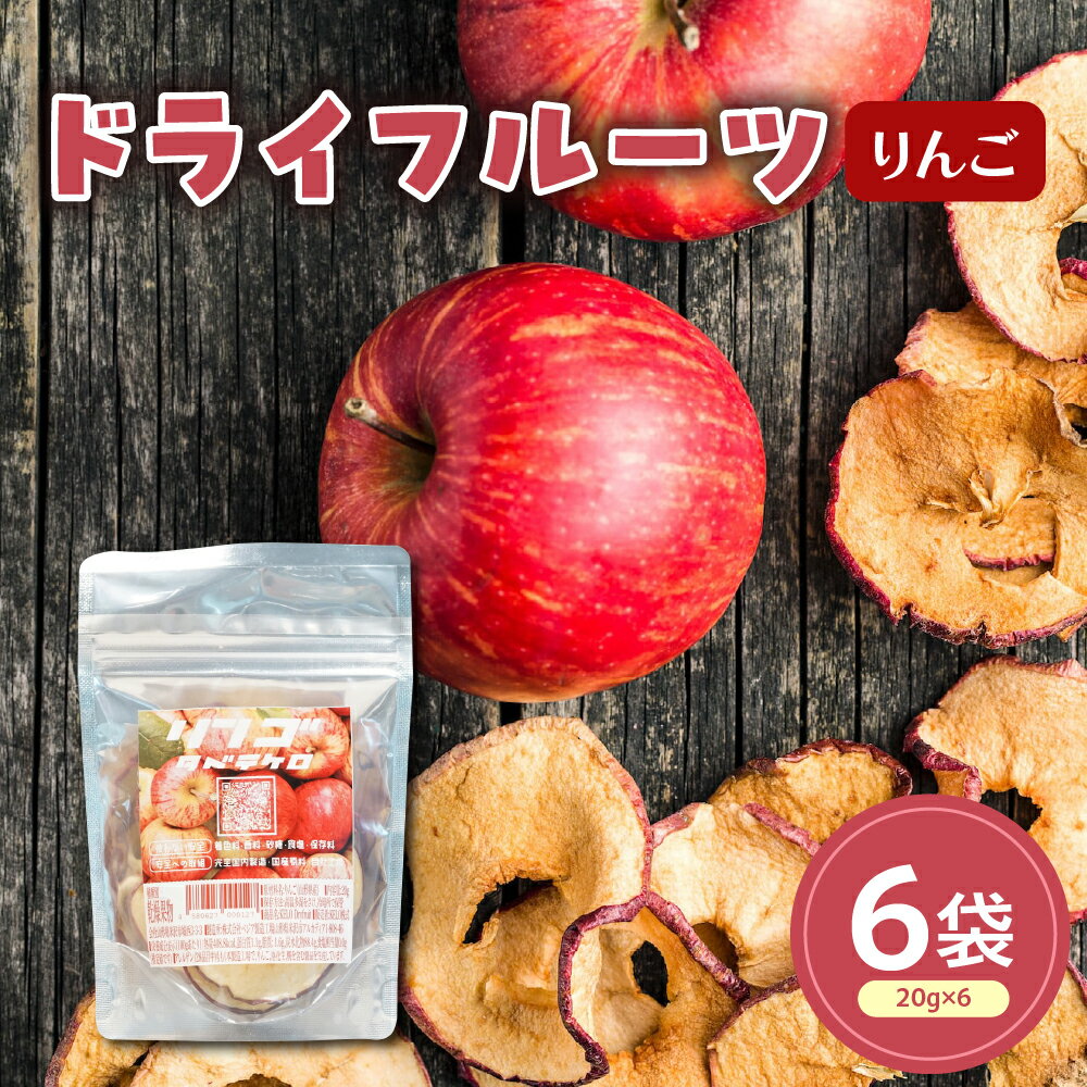 【ふるさと納税】ドライフルーツ りんご 山形県産 6袋 計 120g ( 1袋 20g ) 紅玉りんご 紅玉 ドライ 化学調味料不使用 フルーツ おやつ 常温保存 常温配送 山形県 米沢市