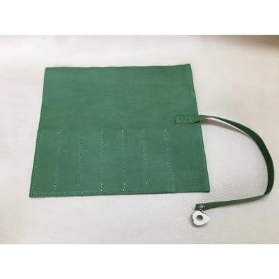 ふるさと納税 南箕輪村 【鹿革】 ロールペンケース(緑)