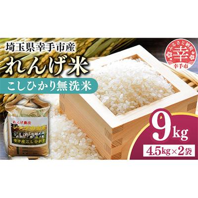 ふるさと納税 幸手市 レンゲ米　こしひかり　無洗米・精米　4.5kg×2袋