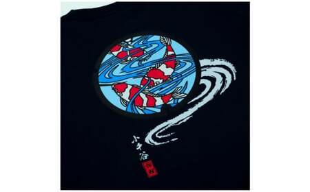 14P130-4 小千谷市 マンホールTシャツ 紺（ネイビー） 錦鯉【XLサイズ】紅白 新潟県小千谷市