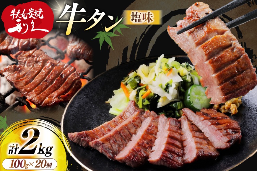 牛たん 炭焼 利久 牛たん (塩味) 20個 セット [利久 宮城県 気仙沼市 20566134] 牛タン 牛 肉 牛肉 タン 焼肉 キャンプ アウトドア バーベキュー BBQ 牛タン塩 牛たん塩 冷凍 小分け 個包装