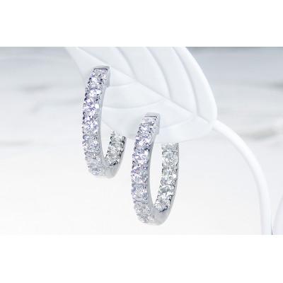 ふるさと納税 昭和町 【2.0ct】K18WG ダイヤモンド中折れフープピアス【20mm】 |  | 01