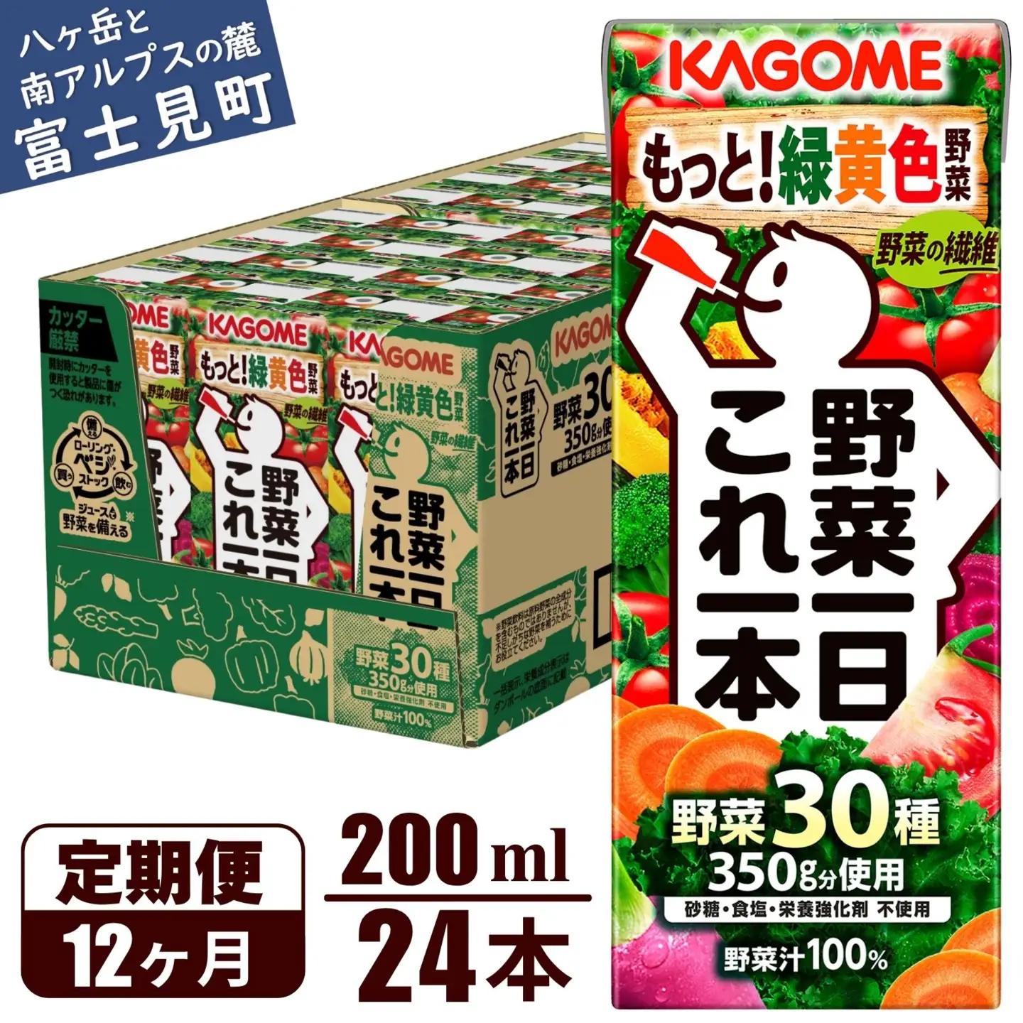 【 定期便12ヶ月連続お届け 】 カゴメ野菜一日これ一本 200ml×24 飲料 野菜ジュース 紙パック