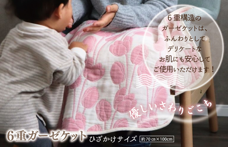 【ギフトボックス】Ftオーガニックコットンストール＆6重ガーゼケット Sサイズ（ローズ） ＜スピード発送＞ 099H2660_イメージ3