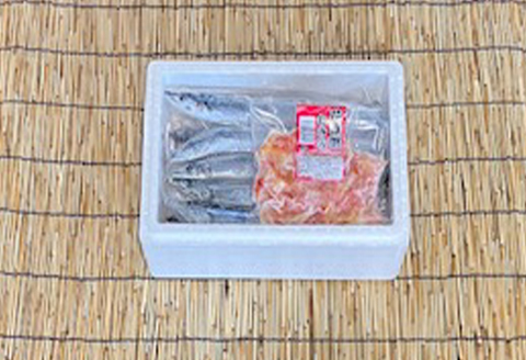 【北海道根室産】花咲かにむき身300g×1P、生さんま5尾×3P B-76009