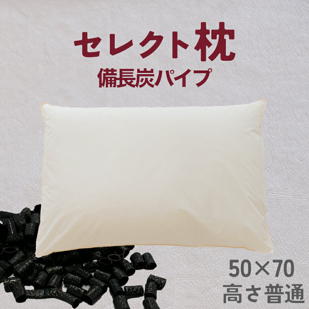 【ふるさと納税】セレクト枕 備長炭パイプ 標準タイプ 中央くぼみタイプ 普通 （50×70cm）《60日以内に出荷予定(土日祝除く)》まくら株式会社