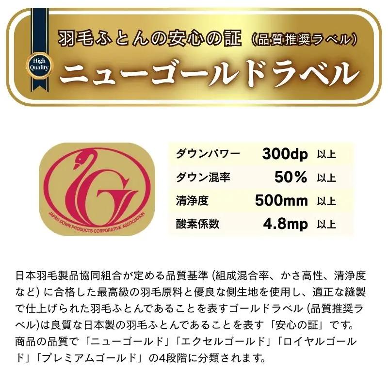 【工場直販】高級羽毛布団　ホワイトダウン90%【増量1.8kg】＜ダブル/色柄お任せ＞ HNNCG004