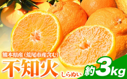 不知火 約3kg フレッシュフーズ 《2027年2月下旬-4月下旬頃出荷》熊本県産 (荒尾市産含む) 柑橘 フルーツ フレッシュフーズ 不知火 果物 デコポン と同品種 送料無料 果物 しらぬい 旬 オレンジ みかん