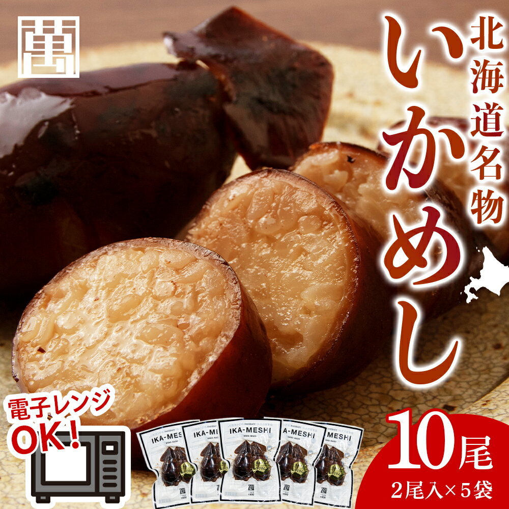 【ふるさと納税】IKAーMESHI　2個入5袋 いかめし イカ もち米 北海道 ご飯 ふっくりんこ 常温 おかず 惣菜 いかいか イカ 真いか 真イカ 北海道産 魚介類 北海道 知内町 ふるさと納税