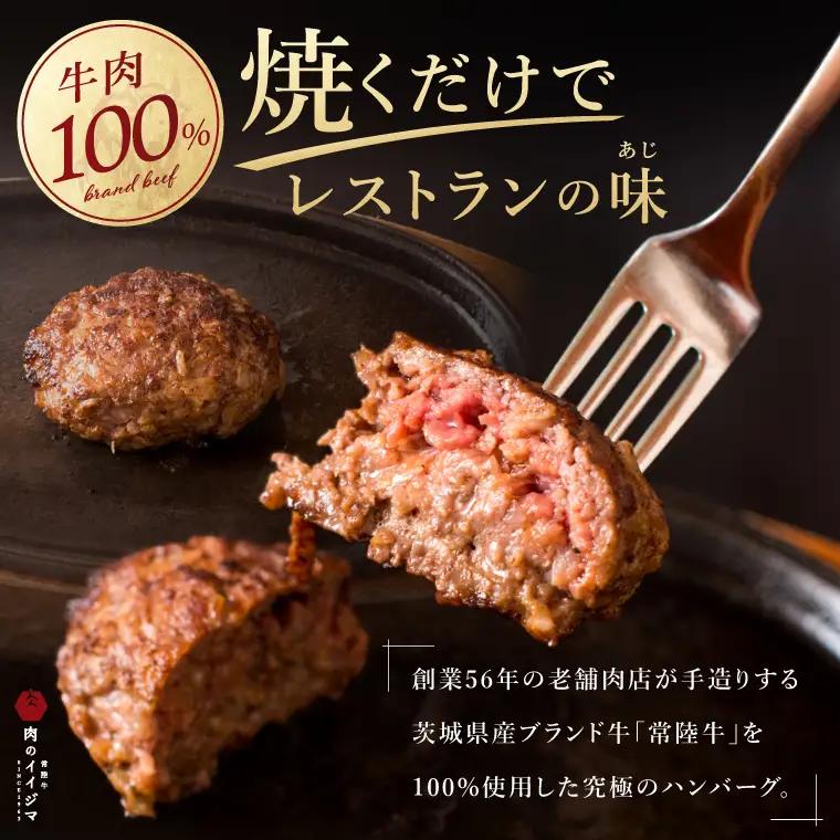ハンバーグ 無添加 常陸牛 100g 8個 セット 肉のイイジマ（DU-5）