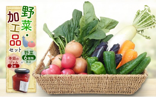 
            野菜・加工品セット 野菜6種類以上＋季節のジャム2個 野菜 季節の野菜 セット 産地直送 新鮮 野菜農家 季節 詰め合わせ 産直 国産 お楽しみ おまかせセット 千葉市 [№5346-1441]
          