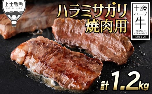 十勝ハーブ牛 ハラミサガリ 国産 焼肉 計1.2kg 北海道産 牛 肉 牛肉 赤身 キャンプ アウトドア バーベキュー BBQ 旨味を逃さないスキンパック包装 冷凍 ［072-H70］ ※オンライン申請対応