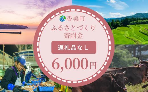 
【返礼品なし】兵庫県香美町 ふるさとづくり寄附金（6,000円分）6000 6000円 六千円 以下 25-38
