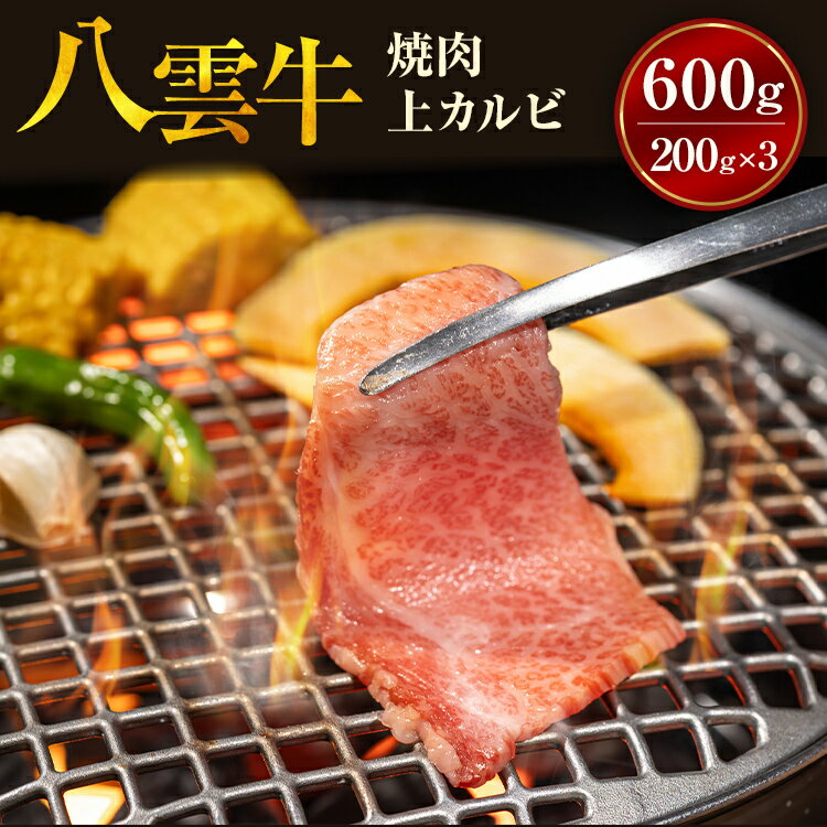 【ふるさと納税】【北海道情報雑誌で紹介！】八雲牛 焼肉上カルビ 総重量600g (200g×3パック) ※沖縄・離島への配送不可
