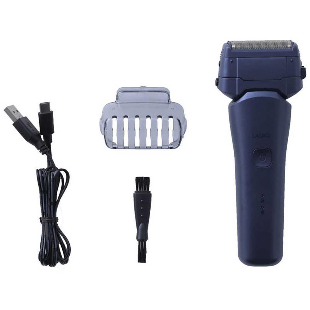 ヤマゼン USB充電式電気シェーバー LASIKU ブルー［3枚刃 /AC100V-240V］ ESY-K03-A【 電気シェーバー シェーバー 髭剃り メンズ USB充電 水洗い対応 防水 IPX6