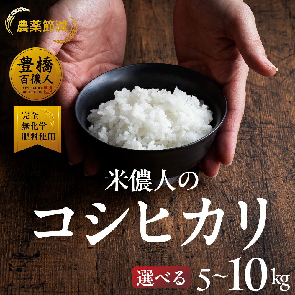 【ふるさと納税】こしひかり 5kg~10kg 選べる《5kg / 10kg》コシヒカリ お米 おこめ コメ 米 こめ kome 5キロ 10キロ 農薬節減 減農薬 ブランド米 ふるさと納税米 令和7年 高評価 高レビュー 産地直送 送料無料 愛知県 豊橋市