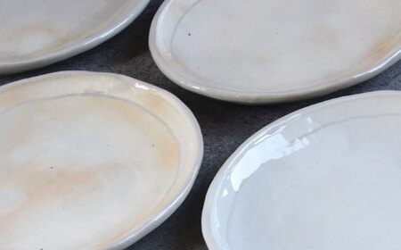 【瀬戸焼】 「舞陶館」　粉引 多用皿３枚セット【松本陶器株式会社】/ 皿 食器 / 瀬戸市[BBDX002]