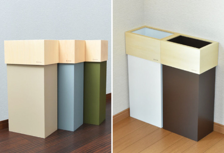 職人が仕上げた木製ゴミ箱「WCUBE30」ALL/ウォームグレー