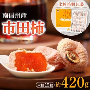 【南信州産】 市田柿　大粒15粒　(化粧箱個包装15粒　約420g)【1114346】