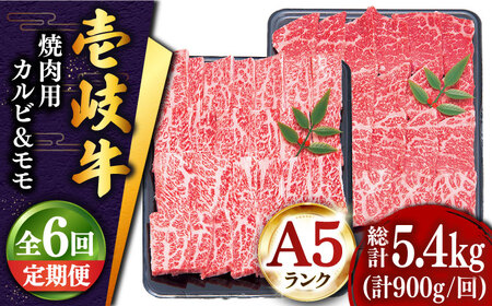 【全6回定期便 】特選 壱岐牛 焼肉食べ比べセット 900g (カルビ/モモ) [JDD019]