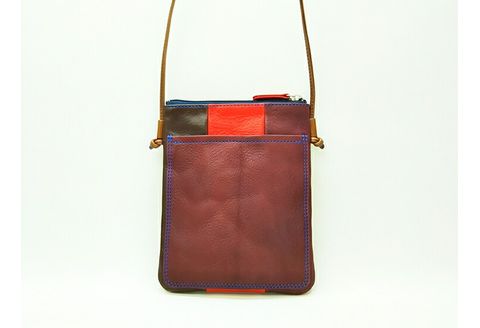 「三嶋柄入り」 ハンドメイド 牛革 ポシェット ＜しましま＞ バッグ やわらかい 牛革 かわいい ハンドメイド おしゃれ レディース シンプル 贈り物 ギフト プレゼント 手提げ バック 革製品 小物