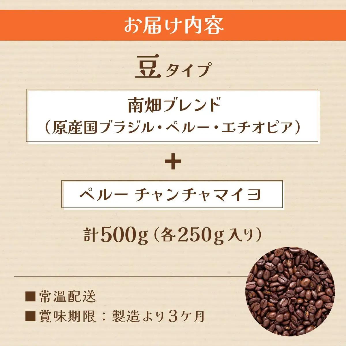 申込後に自家焙煎！コーヒー ギフトセット 【豆】 計500g ブレンド＆ペルー チャンチャマイヨ