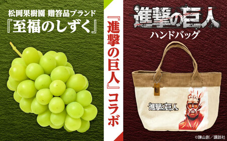 【先行予約】 進撃のシャインマスカット 1房 約700g ハンドバッグ付（超大型巨人）日田市 / 松岡果樹園[AREJ002]