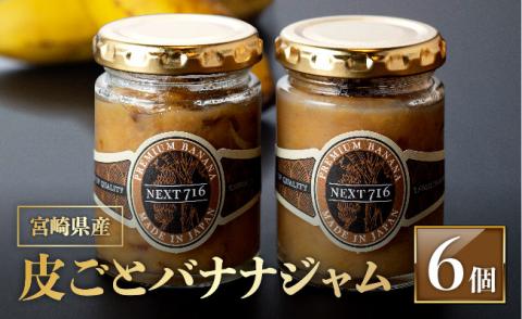 宮崎県産皮ごとバナナジャム（120g×6個入り）【国産 バナナ ジャム 皮ごと 食物繊維 ポリフェノール 無農薬】[F5808]