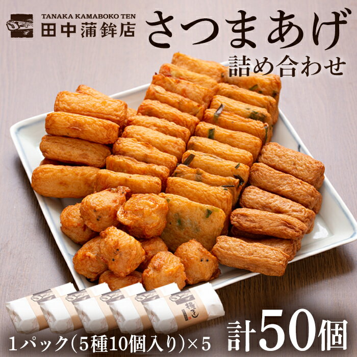 【ふるさと納税】さつま揚げ10本入り5パック詰め合わせ(計50本)薩摩揚げ さつまあげ 練り物 海鮮 魚介 野菜 冷蔵 詰合せ セット 惣菜 おかず おつまみ【田中かまぼこ店】