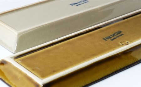 【波佐見焼】Folk Design 二色巻・矢羽根飴釉 長角皿 27.5cm ペアセット 食器 皿 【玉有】 [IE18] 波佐見焼