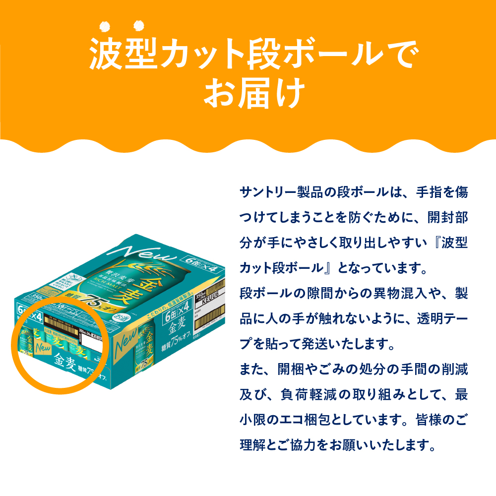金麦 糖質 75％ オフ サントリー 350ml × 24本  〈天然水のビール工場〉※沖縄・離島地域へのお届け不可 350ml × 24本（1箱）