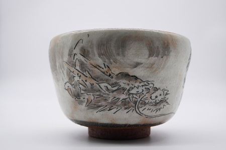 【清水焼】京絵付け茶碗（四海浪平龍睡隠）【200】