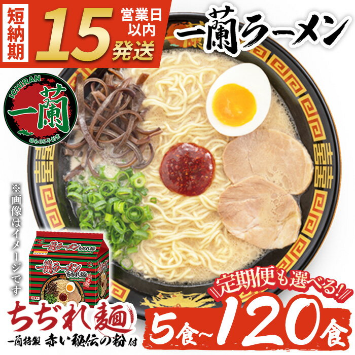 【ふるさと納税】一蘭ラーメンちぢれ麺(計5食～計120食/スープ付き) 定期便も選べる 麺 ラーメン 常温 常温配送 常温保存 簡単 簡単調理 中華 お手軽 インスタント 本格 博多ラーメン 備蓄 保存食 仕送り 日置市限定 地域限定 定期 サブスク 頒布会 【一蘭】