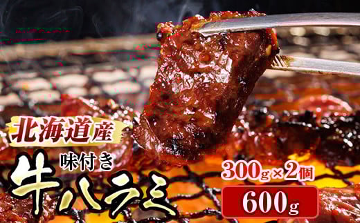 【7月配送】国産 味付き 牛ハラミ (300g×2パック）【発送時期が選べる】希少部位 牛肉 牛 ハラミ はらみ 国産 アウトドア キャンプ BBQ bbq 小分け 手切り 焼肉 焼き肉 肉厚 味付きなし 精肉 配送 選べる 指定 配送月指定 配送月が選べる 焼肉食材専門店 トリプリしおた 北海道 釧路町 釧路超 特産品 br03