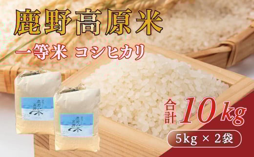 【先行予約 2025年10月以降発送】鹿野高原米 コシヒカリ 10 kg （ 5 kg × 2 ） 令和7年産 精米