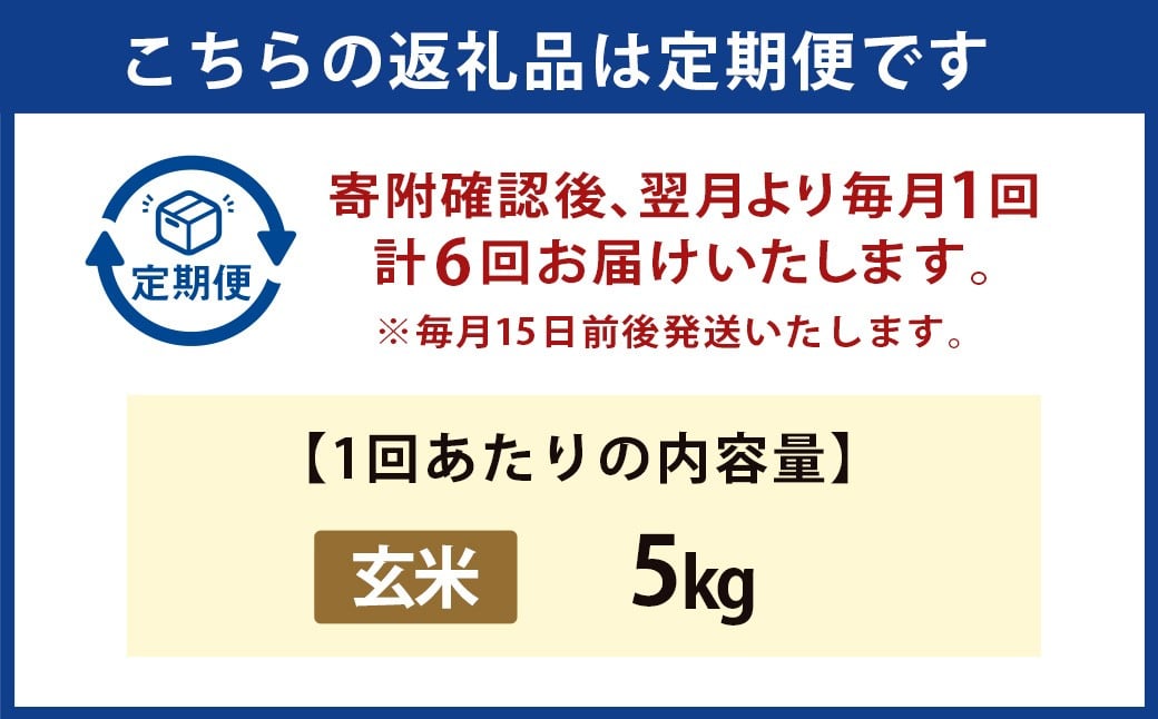 【6か月定期便】 玄米 野上米 5?×6回 計30kg 【2025年10月下旬より発送予定】 ヒノヒカリ 米 こめ コメ お米 常温 国産