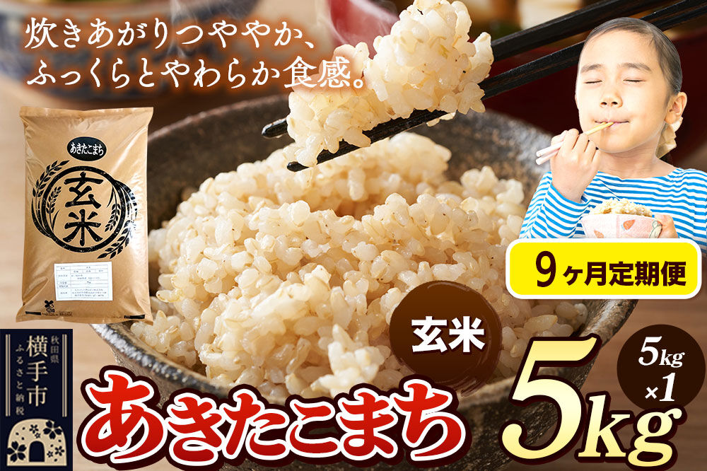 《令和7年産》《定期便9ヶ月》 米 あきたこまち 5kg 【玄米】 秋田県産 [米 コメ 玄米 あきたこまち おいしい 美味しい]