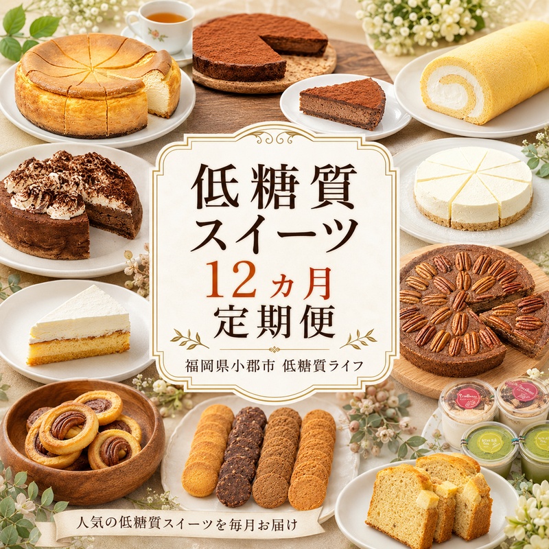 【定期便】低糖質スイーツ×12ヵ月コース デザート お菓子 