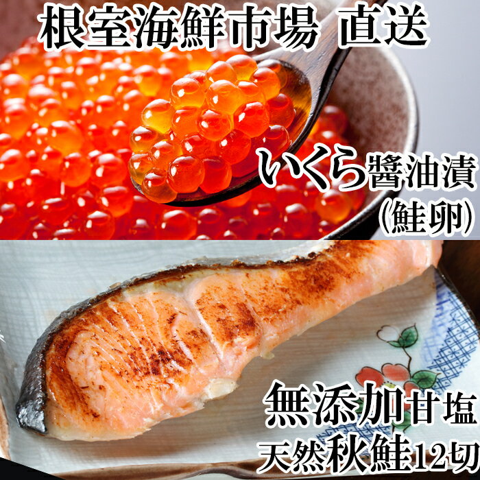 いくら醤油漬け80g×2P、秋鮭15切