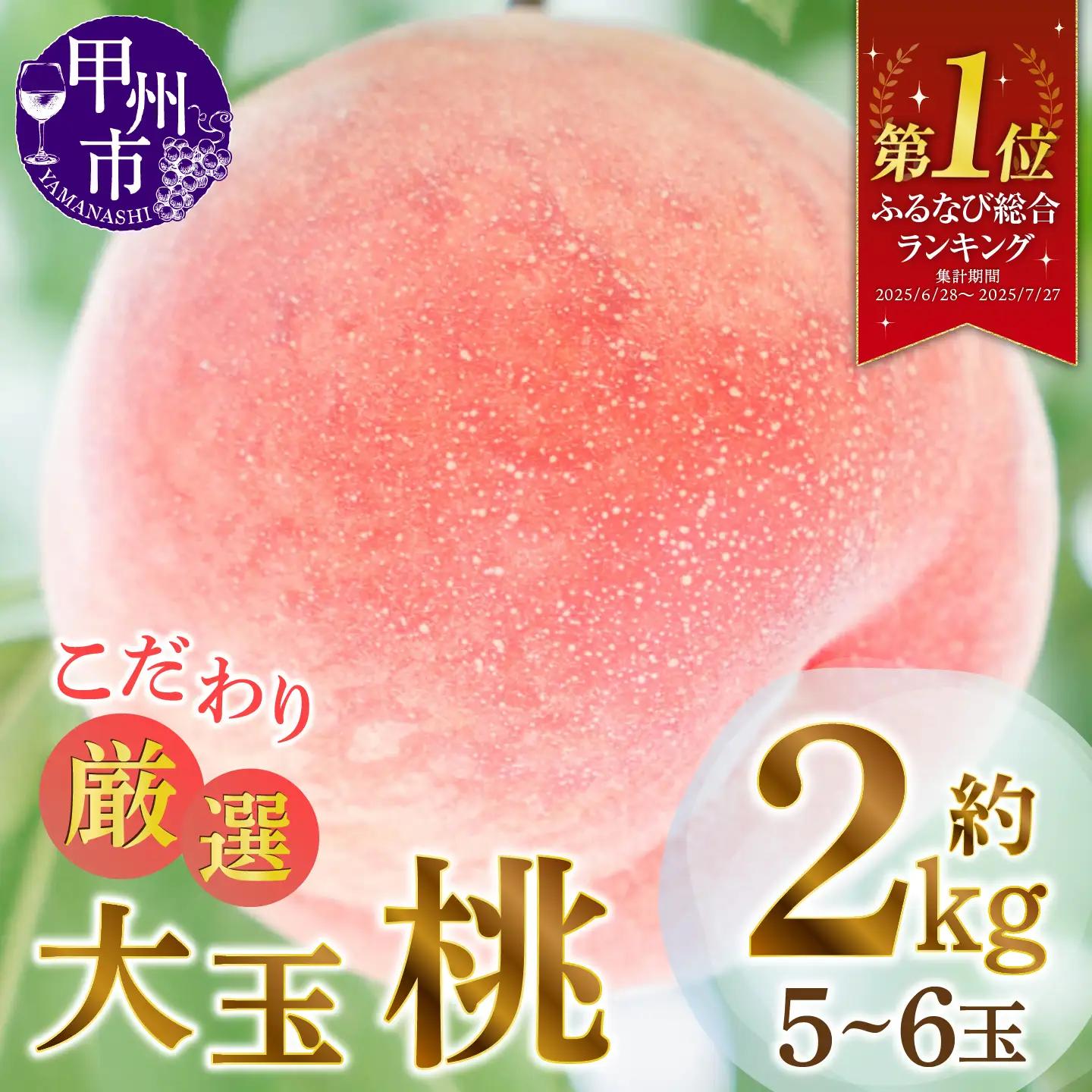 甲州市産厳選旬の桃大玉6ヶ入り(MG)