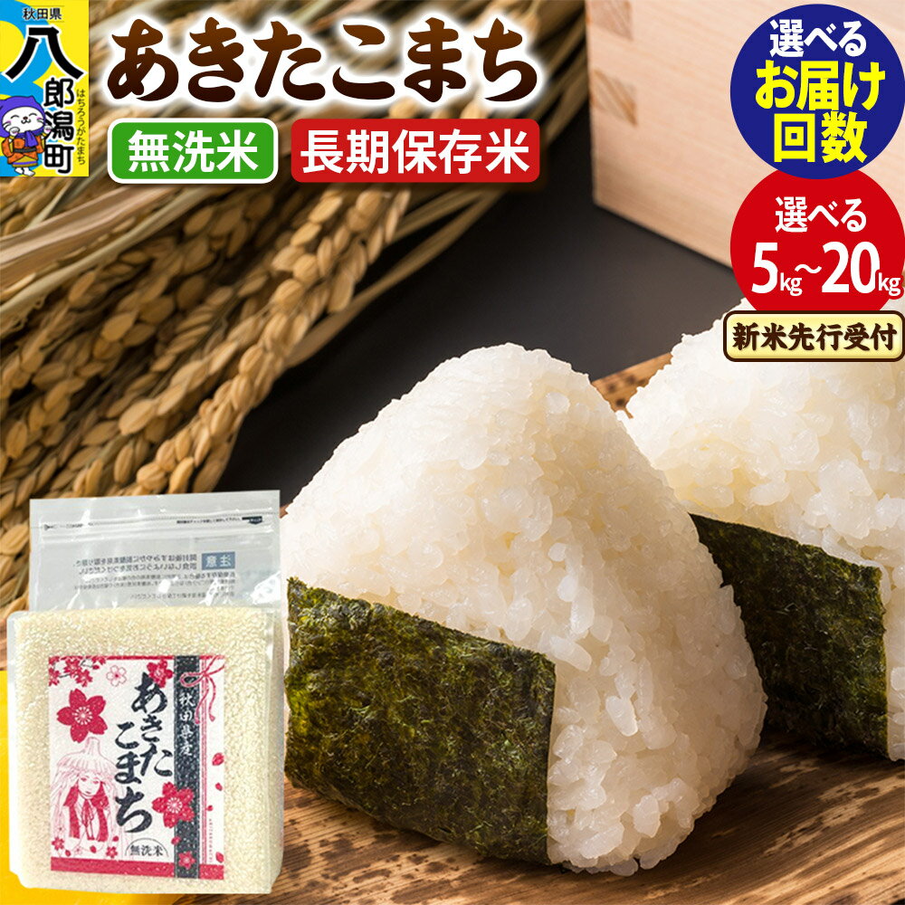 【ふるさと納税】《令和7年産 新米受付》あきたこまち 長期保存米【無洗米】 5kg／10kg／20kg【選べる容量・お届け回数（1回〜定期便）】 秋田県産 こまちライン