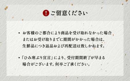 ＜先行予約＞ 【魚問屋直送】天然「生ひみ寒ぶり」刺身用 約800g〈アラ付き〉