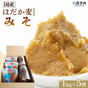 【ふるさと納税】＜国産 はだか麦 100％ みそ 5kg（1kg×5袋）＞※1か月以内に順次出荷します。 味噌 調味料 発酵食品 だるまや 愛媛県 西予市【常温】