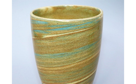 虫明焼 灰釉練込フリーカップ（黒井博史 作） 工芸品 食器 タンブラー 雑貨 日用品 